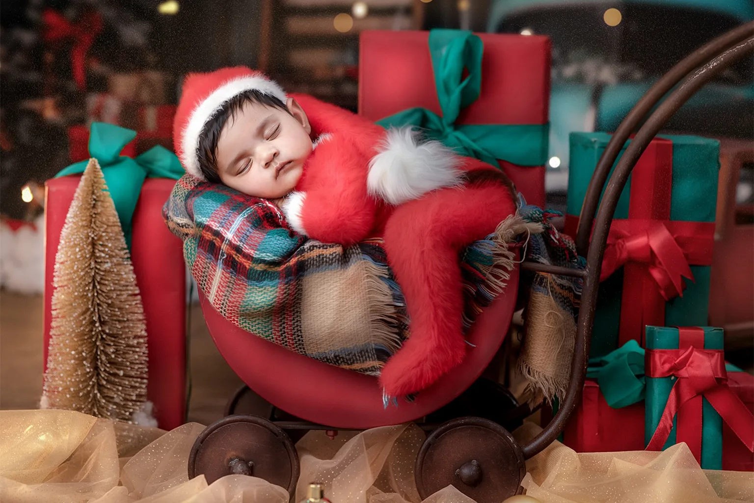 Christmas newborn photography